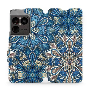 Flip pouzdro na mobil Sony Xperia 1 VIII - Mobiwear V108P, modré mandala květy