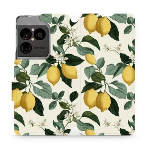 Flip pouzdro na mobil Sony Xperia 1 VIII - Mobiwear VB02S, rozkvetlé citrony