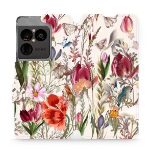Flip pouzdro na mobil Sony Xperia 1 VIII - Mobiwear MP01S, rozkvetlá louka