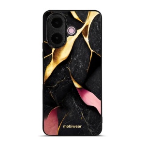 Lesklý kryt na mobil Vivo V70 Lite - Mobiwear Glossy G021G, černý a zlatavý mramor