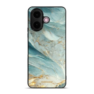 Lesklý kryt na mobil Vivo V70 Lite - Mobiwear Glossy G022G, zelenkavý a zlatavý mramor