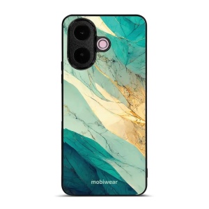 Lesklý kryt na mobil Vivo V70 Lite - Mobiwear Glossy G024G, zlatavý a zelenkavý mramor