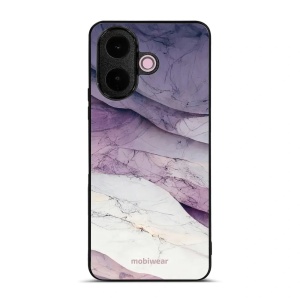 Lesklý kryt na mobil Vivo V70 Lite - Mobiwear Glossy G028G, bílý a fialový mramor