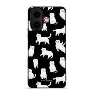 Lesklý kryt na mobil Vivo V70 Lite - Mobiwear Glossy G163G, bílé kočky