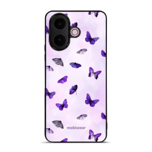 Lesklý kryt na mobil Vivo V70 Lite - Mobiwear Glossy GP77G, fialoví motýlci