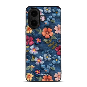 Lesklý kryt na mobil Vivo V70 Lite - Mobiwear Glossy GB05G, květiny na denimu