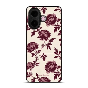 Lesklý kryt na mobil Vivo V70 Lite - Mobiwear Glossy GB30G, vínové pivoňky na smetanové
