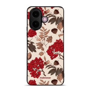 Lesklý kryt na mobil Vivo V70 Lite - Mobiwear Glossy GB33G, jeřabiny na smetanové
