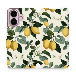 Flip pouzdro na mobil Vivo V70 Lite - Mobiwear VB02S, rozkvetlé citrony