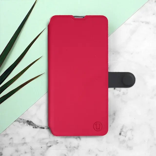 Flipové pouzdro Mobiwear Semiš - Xiaomi Redmi Note 13 Pro 4G / Poco M6 Pro 4G - Rudé & Černé