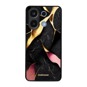 Lesklý kryt Mobiwear Glossy - Xiaomi Redmi Note 13 4G - G021G Černý a zlatavý mramor