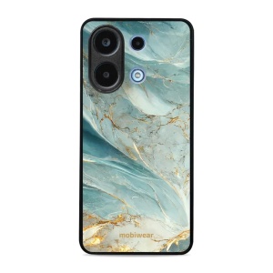 Lesklý kryt Mobiwear Glossy - Xiaomi Redmi Note 13 4G - G022G Zelenkavý a zlatavý mramor