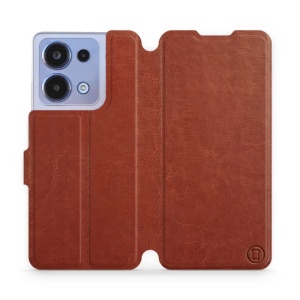Flipové pouzdro Mobiwear - Xiaomi Redmi Note 13 4G - Hnědé a šedé
