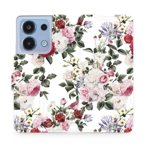Flipové pouzdro Mobiwear - Xiaomi Redmi Note 13 4G - MD01S Růže na bílé
