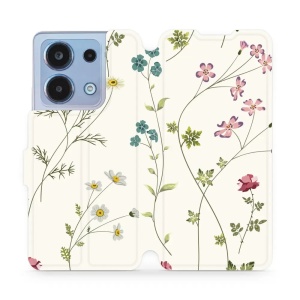 Flipové pouzdro Mobiwear - Xiaomi Redmi Note 13 4G - MD03S Tenké rostlinky s květy