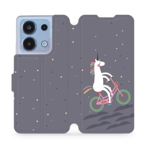 Flipové pouzdro Mobiwear - Xiaomi Redmi Note 13 4G - V024P Jednorožec na kole