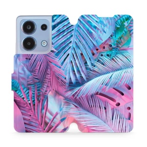 Flipové pouzdro Mobiwear - Xiaomi Redmi Note 13 4G - MG10S Fialové a modré listy