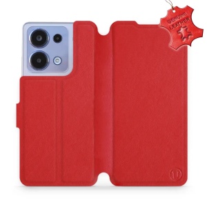 Kožené flip pouzdro Mobiwear - Xiaomi Redmi Note 13 4G - Červené