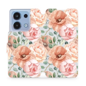 Flipové pouzdro Mobiwear - Xiaomi Redmi Note 13 4G - MP02S Pastelové květy