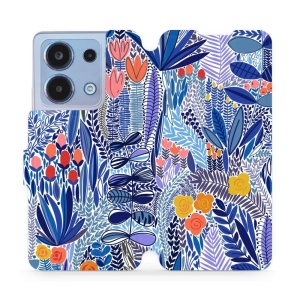 Flipové pouzdro Mobiwear - Xiaomi Redmi Note 13 4G - MP03P Modrá květena