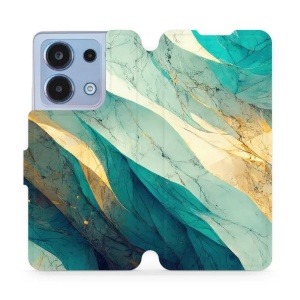 Flipové pouzdro Mobiwear - Xiaomi Redmi Note 13 4G - VP37S Zlatavý a zelenkavý mramor