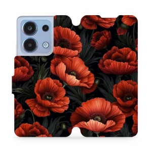 Flipové pouzdro Mobiwear - Xiaomi Redmi Note 13 4G - VP45S Temné červené květy