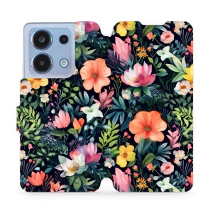 Flipové pouzdro Mobiwear - Xiaomi Redmi Note 13 4G - VP48S Pestré kvítky