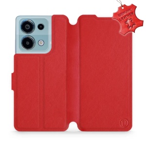 Kožené flip pouzdro Mobiwear - Xiaomi Redmi Note 13 Pro 4G / Poco M6 Pro 4G - Červené