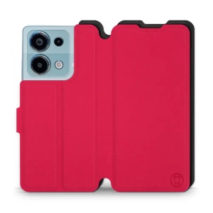Flipové pouzdro Mobiwear Semiš - Xiaomi Redmi Note 13 Pro 4G / Poco M6 Pro 4G - Rudé  & Černé