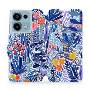 Flipové pouzdro Mobiwear - Xiaomi Redmi Note 13 Pro 4G / Poco M6 Pro 4G - MP03P Modrá květena