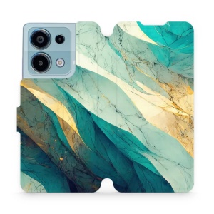 Flipové pouzdro Mobiwear - Xiaomi Redmi Note 13 Pro 4G / Poco M6 Pro 4G - VP37S Zlatavý a zelenkavý mramor