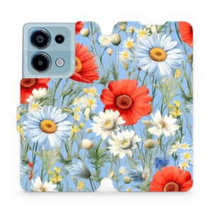 Flipové pouzdro Mobiwear - Xiaomi Redmi Note 13 Pro 4G / Poco M6 Pro 4G - VP44S Červené a bílé květy