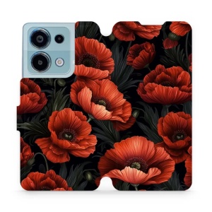 Flipové pouzdro Mobiwear - Xiaomi Redmi Note 13 Pro 4G / Poco M6 Pro 4G - VP45S Temné červené květy