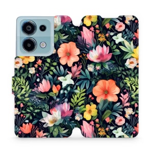 Flipové pouzdro Mobiwear - Xiaomi Redmi Note 13 Pro 4G / Poco M6 Pro 4G - VP48S Pestré kvítky