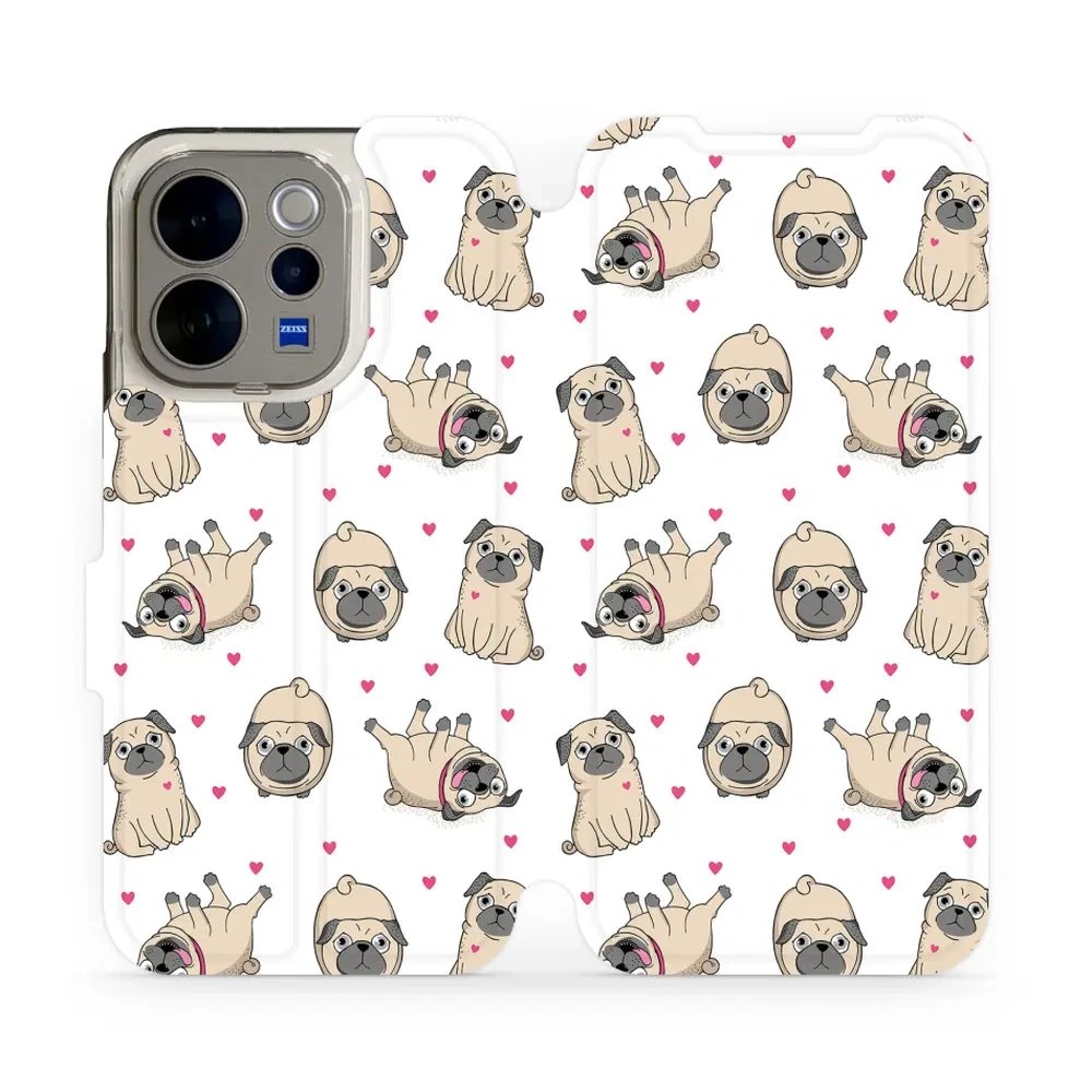 Flip pouzdro Mobiwear Vivo V70 5G, motiv mopsíci