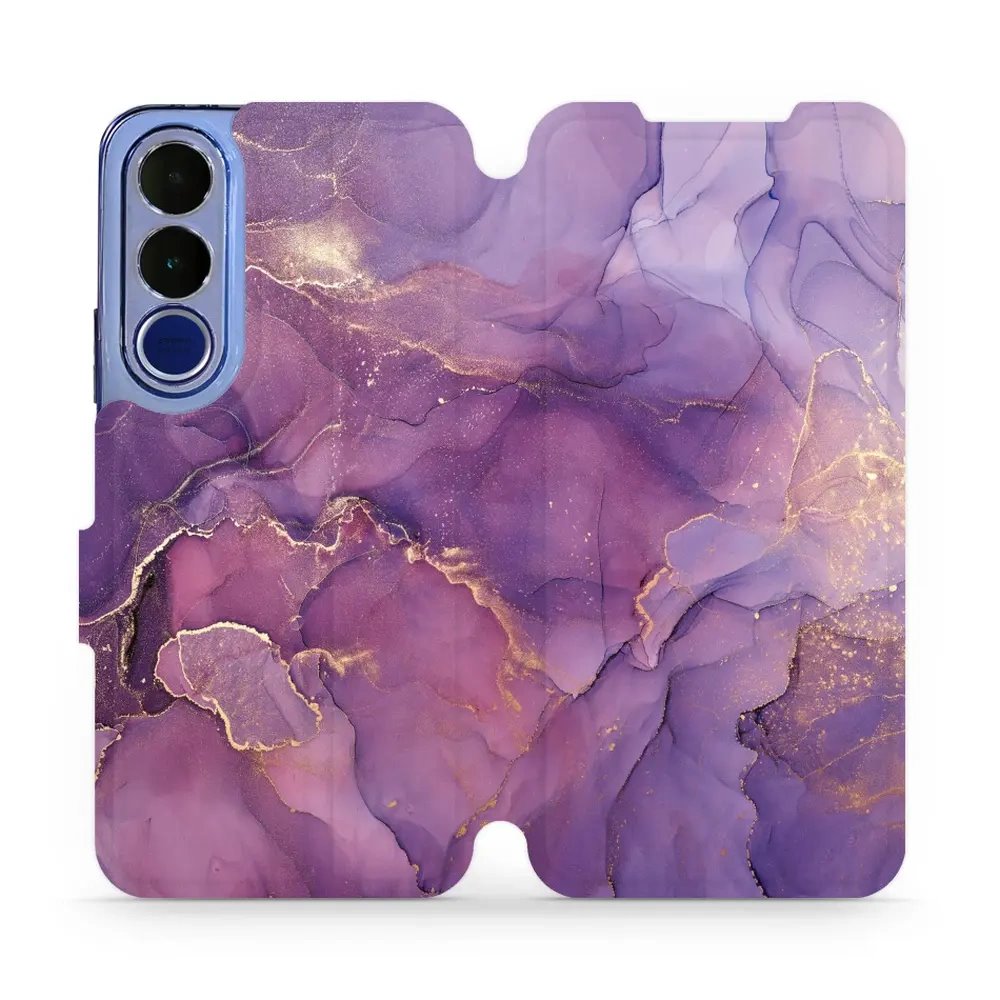 Flip pouzdro Mobiwear Vivo V70 FE, motiv fialový mramor