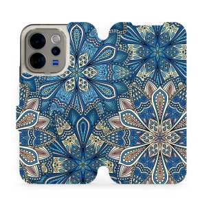 Flip pouzdro na mobil Vivo V70 5G - Mobiwear V108P, modré mandala květy