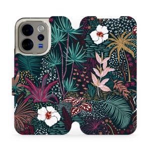 Flip pouzdro na mobil Vivo V70 5G - Mobiwear VP13S, temná flóra