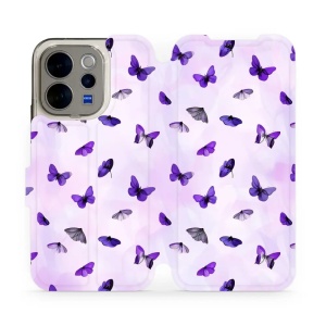 Flip pouzdro na mobil Vivo V70 5G - Mobiwear VP76S, fialoví motýlci