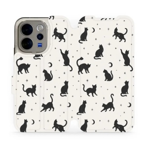 Flip pouzdro na mobil Vivo V70 5G - Mobiwear V162S, noční kočičky