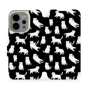 Flip pouzdro na mobil Vivo V70 5G - Mobiwear V163S, bílé kočičky