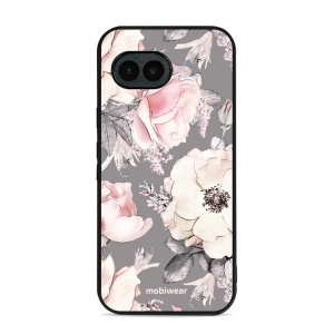 Lesklý kryt na mobil Google Pixel 10a - Mobiwear Glossy G034G, květy na šedém pozadí