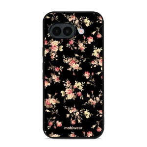 Lesklý kryt na mobil Google Pixel 10a - Mobiwear Glossy G039G, květy na černé