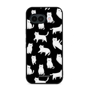 Lesklý kryt na mobil Google Pixel 10a - Mobiwear Glossy G163G, bílé kočky