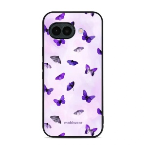 Lesklý kryt na mobil Google Pixel 10a - Mobiwear Glossy GP77G, fialoví motýlci