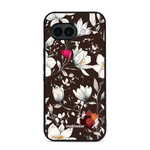 Lesklý kryt na mobil Google Pixel 10a - Mobiwear Glossy GP72G, květy na hnědé
