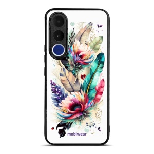 Lesklý kryt na mobil Vivo V70 FE - Mobiwear Glossy G017G, pírka a květy