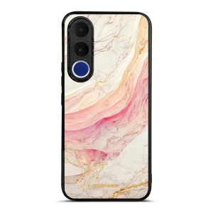 Lesklý kryt na mobil Vivo V70 FE - Mobiwear Glossy G027G, růžový a zlatavý mramor
