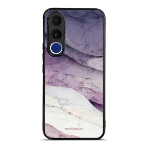 Lesklý kryt na mobil Vivo V70 FE - Mobiwear Glossy G028G, bílý a fialový mramor