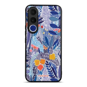 Lesklý kryt na mobil Vivo V70 FE - Mobiwear Glossy G037G, modrá květena